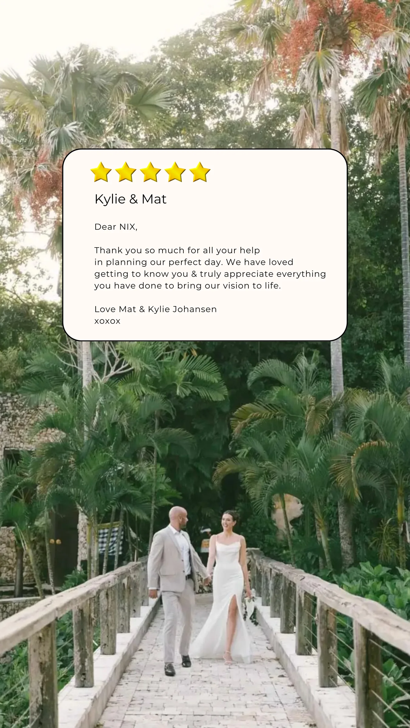 A love note from Kylie & Mat